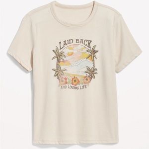 NWT OLD NAVY EveryWear Slub-Knit Graphic T-Shirt COLOR WISHBBONE X-LARGE